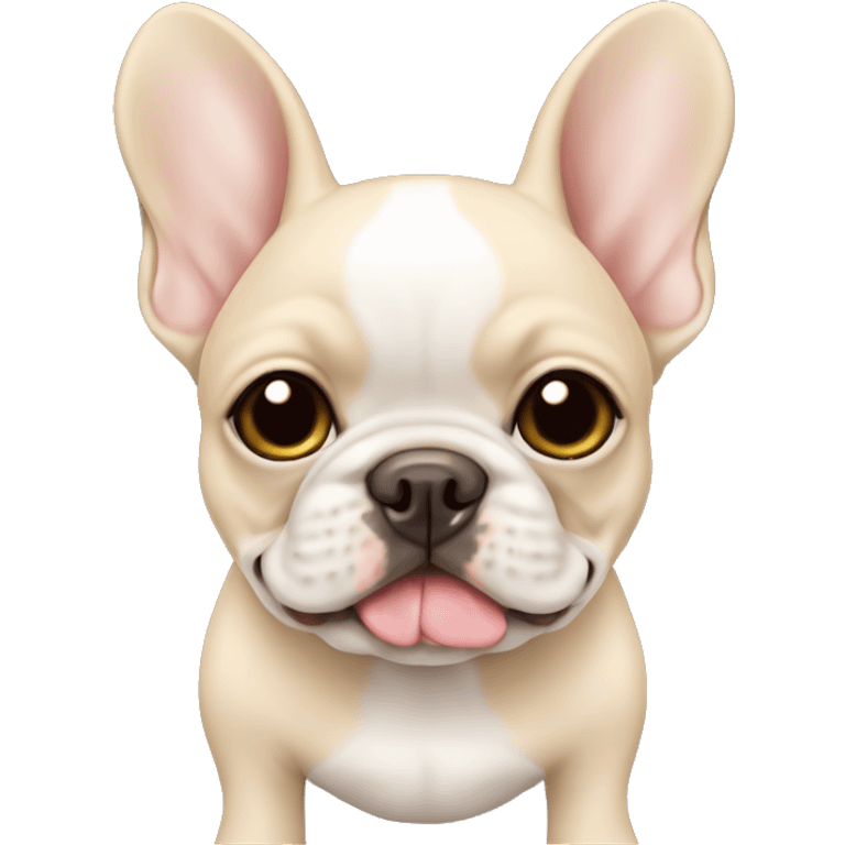 Cream frenchie head with white stripe on forehead puppy  emoji