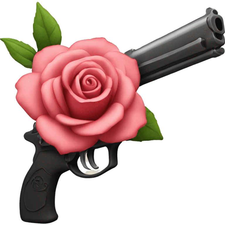 gun with emebedded rose emoji