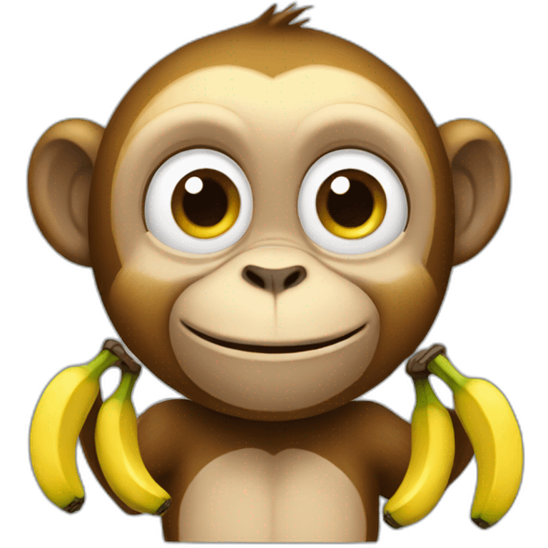 monkey with bananas emoji