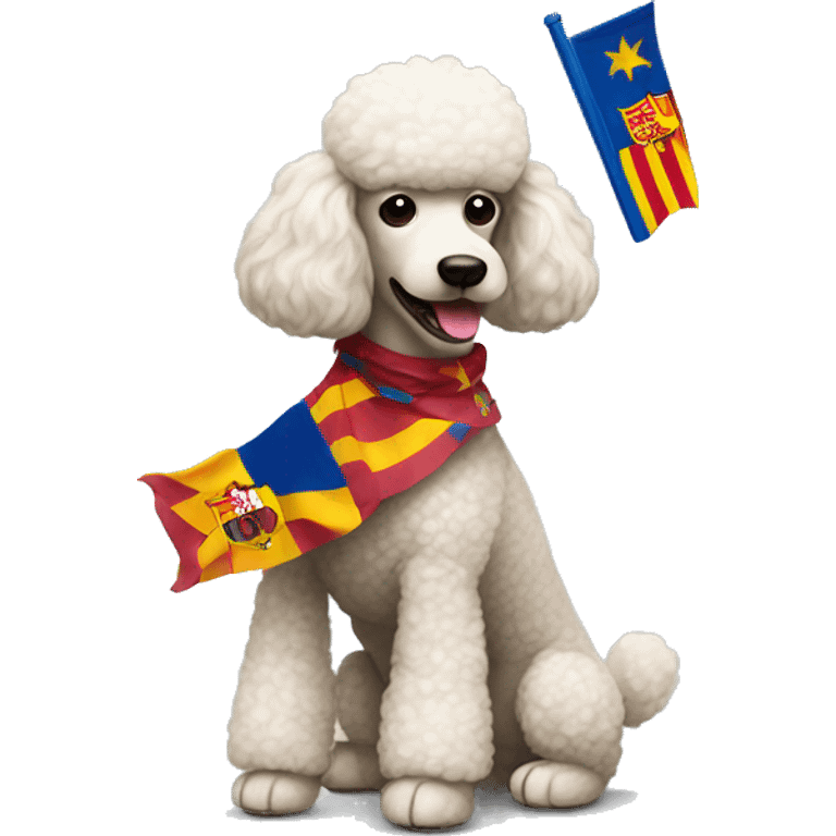 poodle with a Barcelona flag emoji