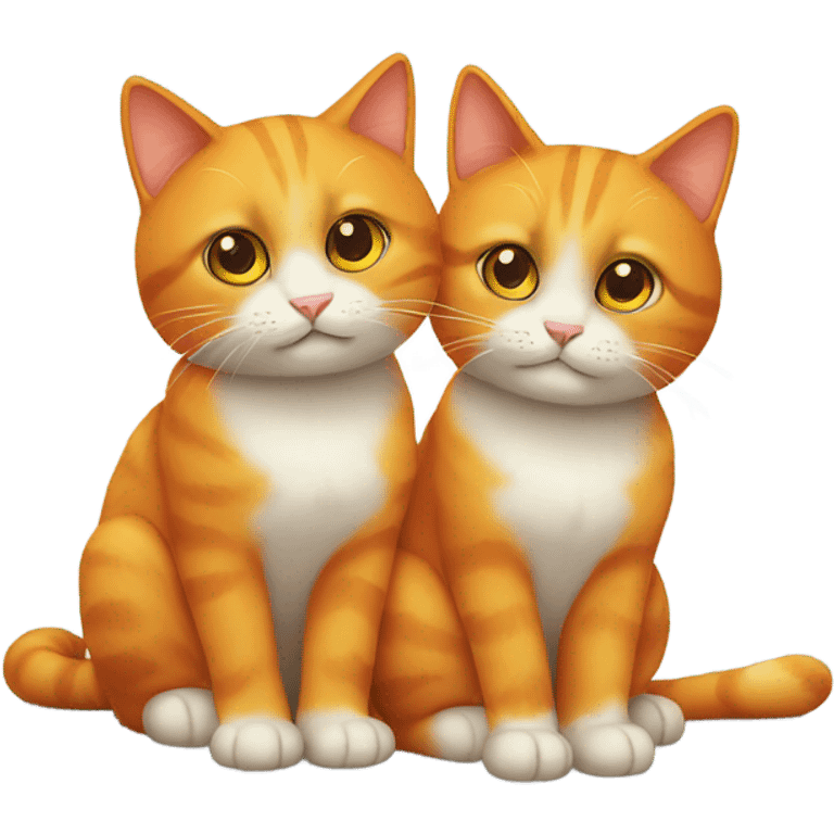 two orange cats together emoji