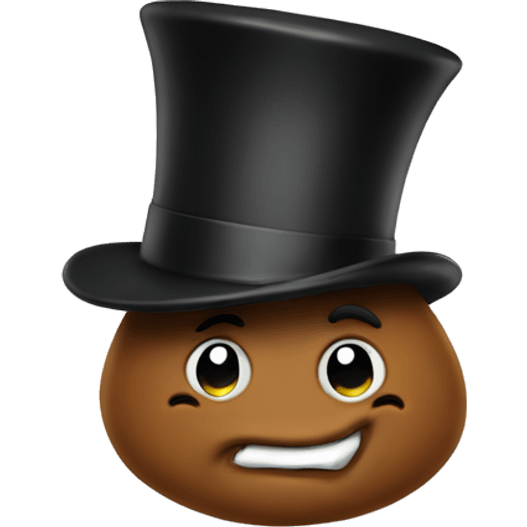 Poop with a top hat emoji