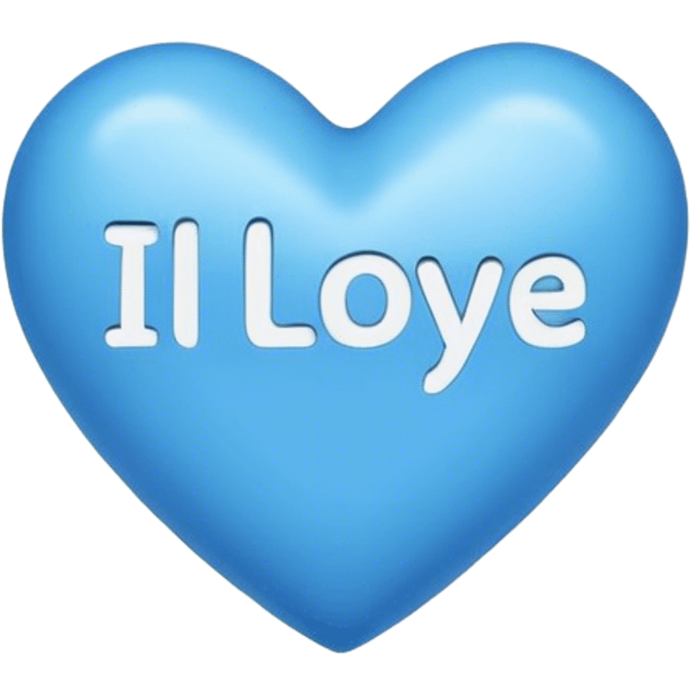 Blue heart either the words I Love You Ry emoji