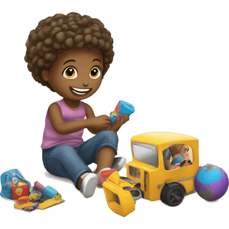 children playing with toys at school emoji