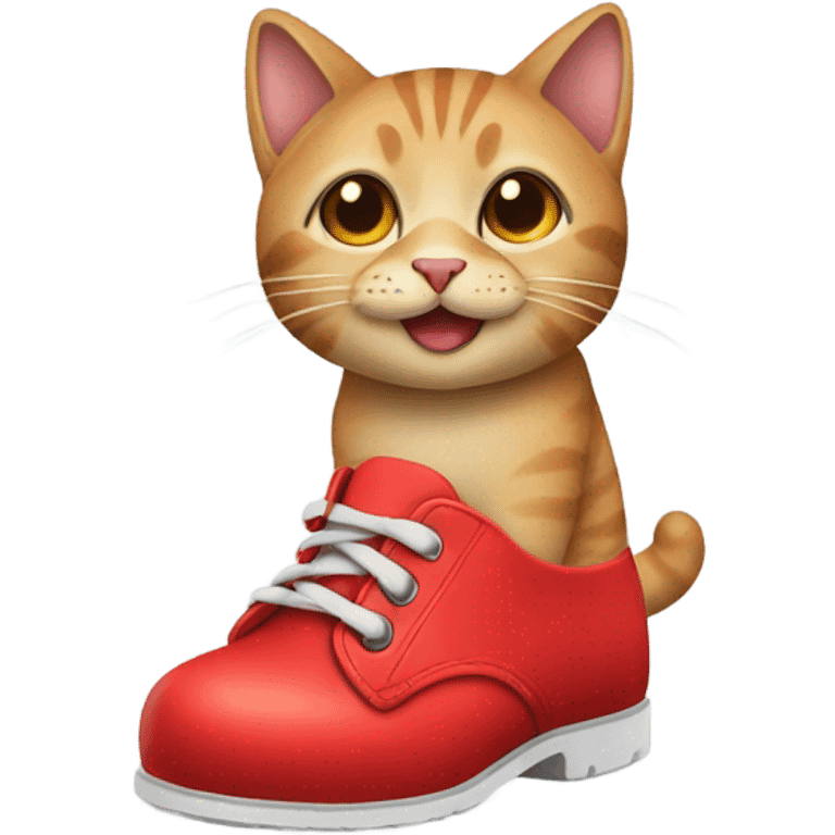 Cat with red shoes emoji