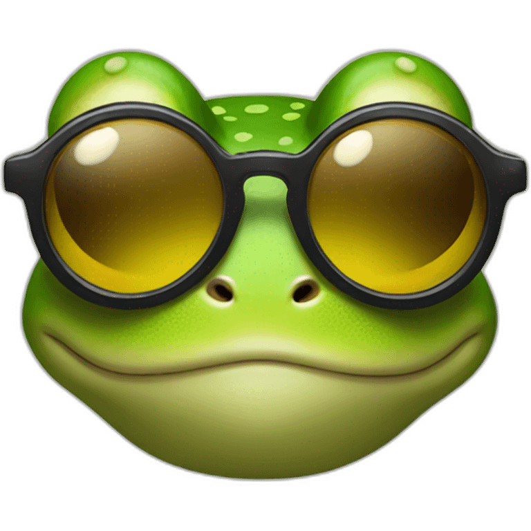 A frog wears sunglasses emoji