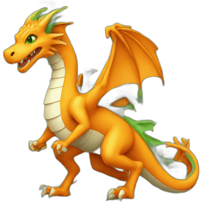 Orange dragon Green eyes playing chess emoji