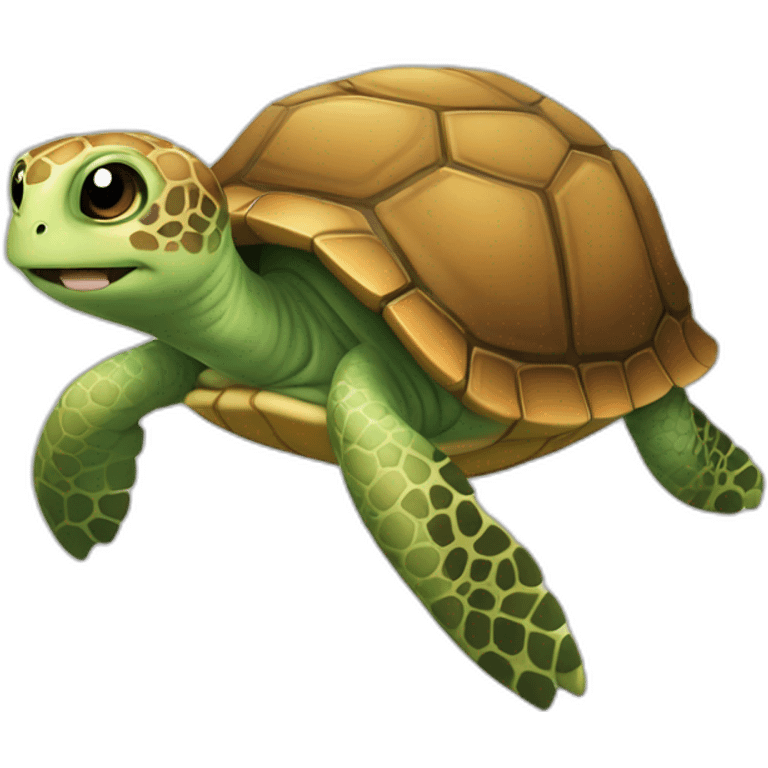 Chat sur une tortue emoji