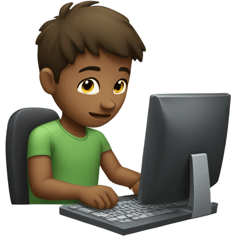 A BOY CODING BEFORE A COMP emoji