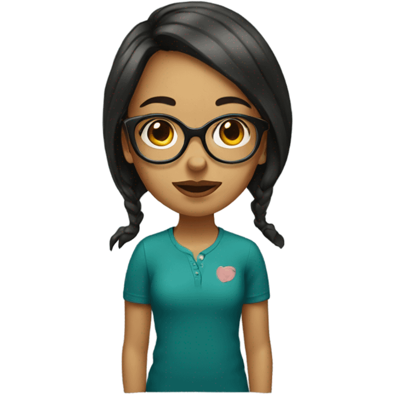 portrait of a girl with glasses emoji