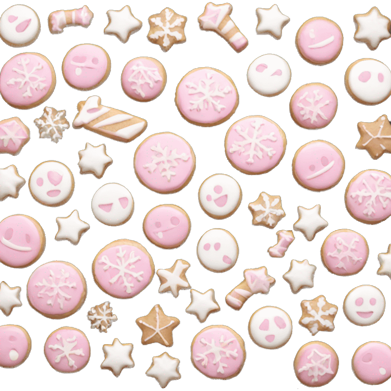 Light Pink and white Christmas cookies emoji