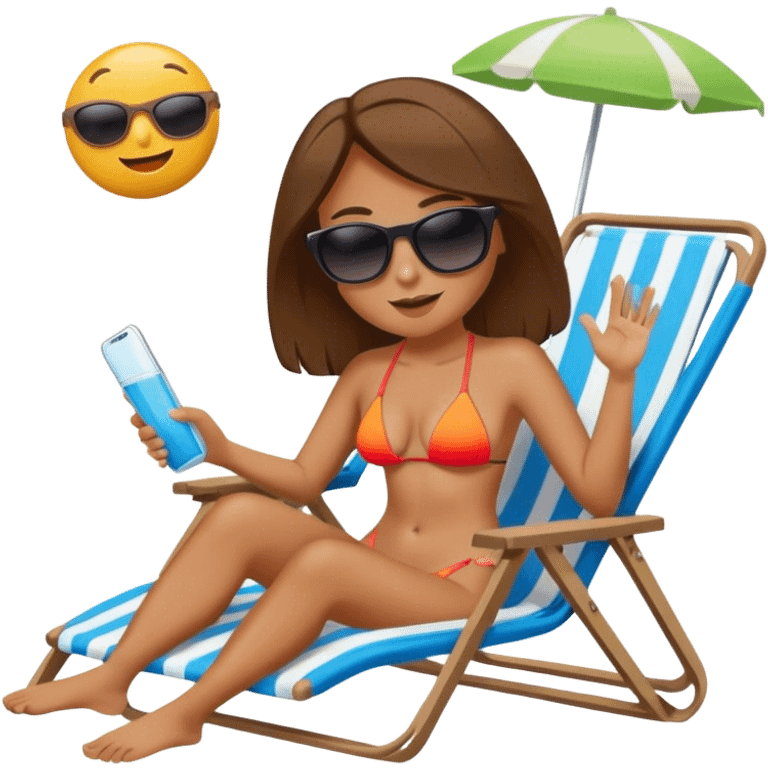 Female in beach chair  emoji