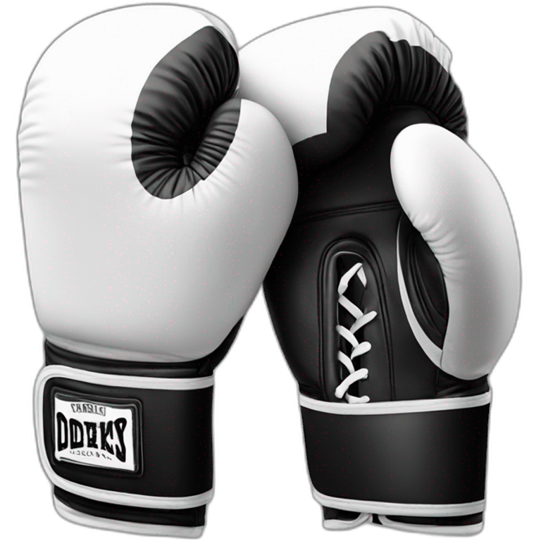 two black and white boxing gloves  emoji