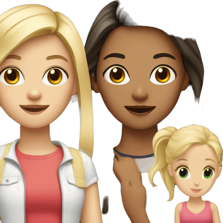 A blonde girl and brunette girl  emoji