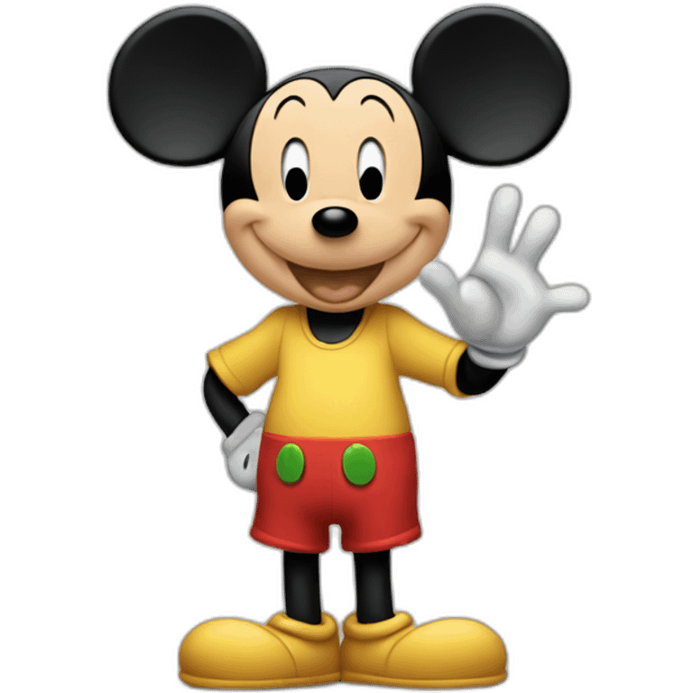 Mickey doing Jul hand sign emoji