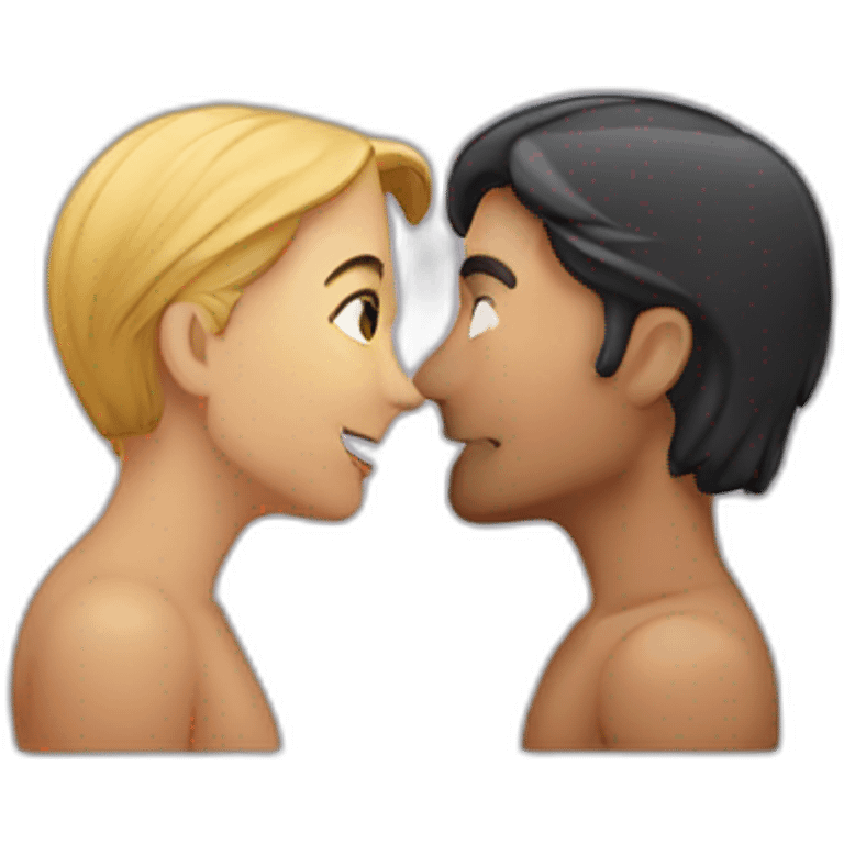 Kiss man to woman emoji