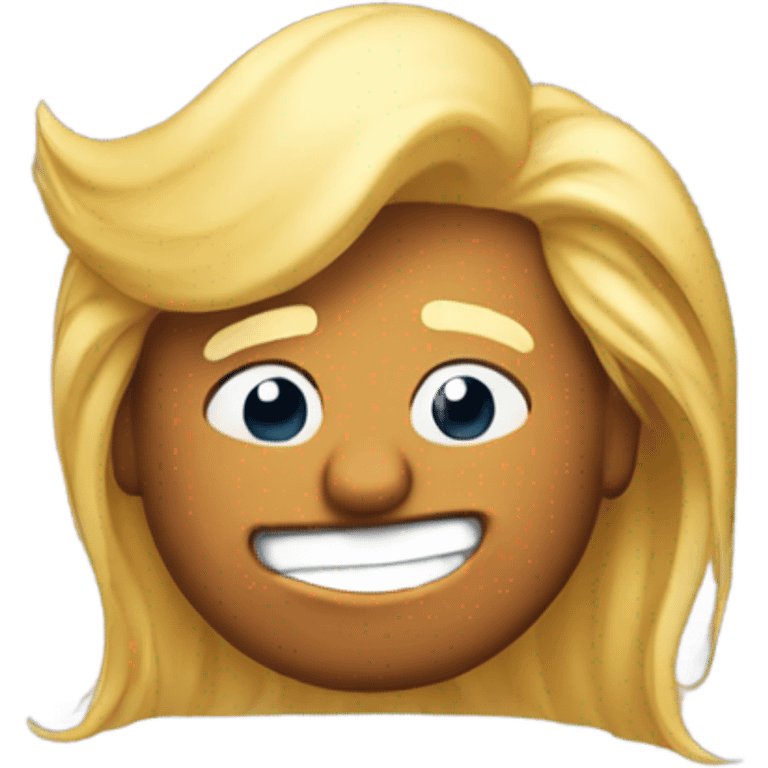 Donald Trumps hair blowing in the wind emoji