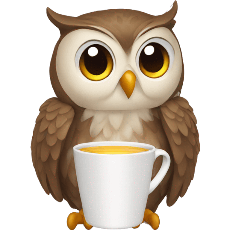 Owl with cup emoji