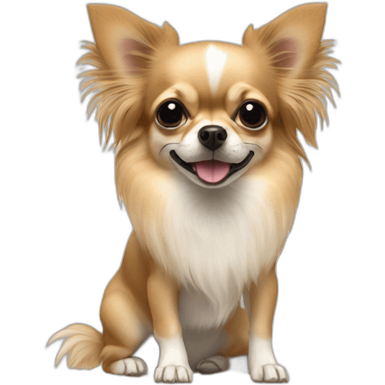 Long hair sand chihuahua napoleon emoji