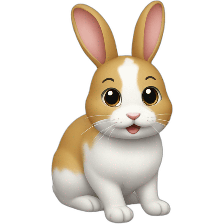 Lapin sur chat emoji