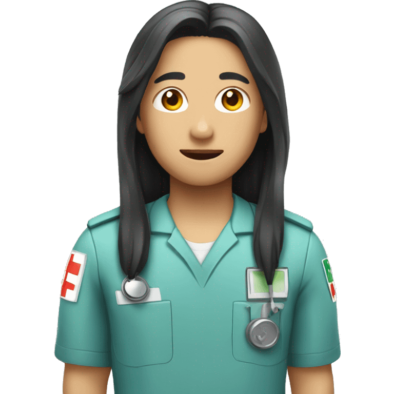 Asian paramedic with long hair emoji