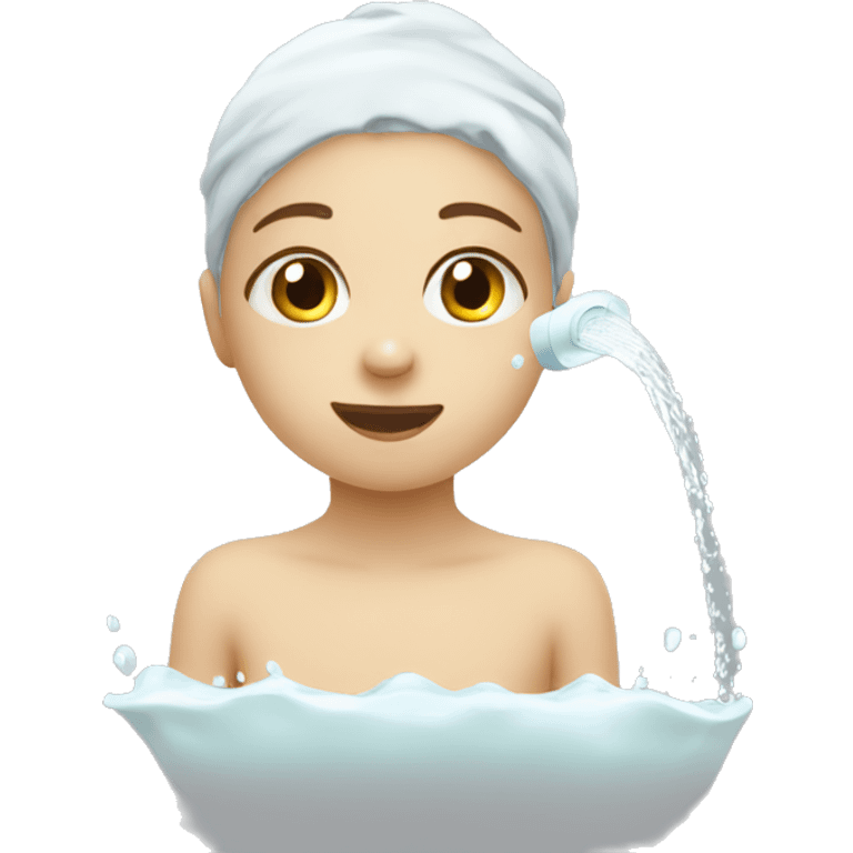 child washing face emoji