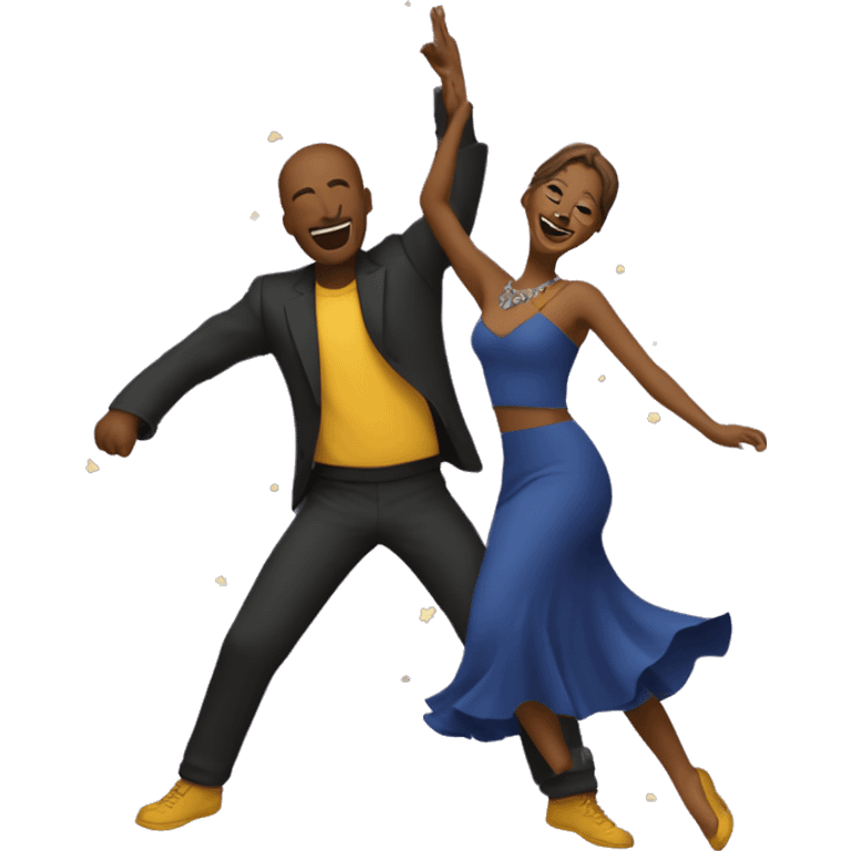 Dos personas bailando bajo las estrellas  emoji