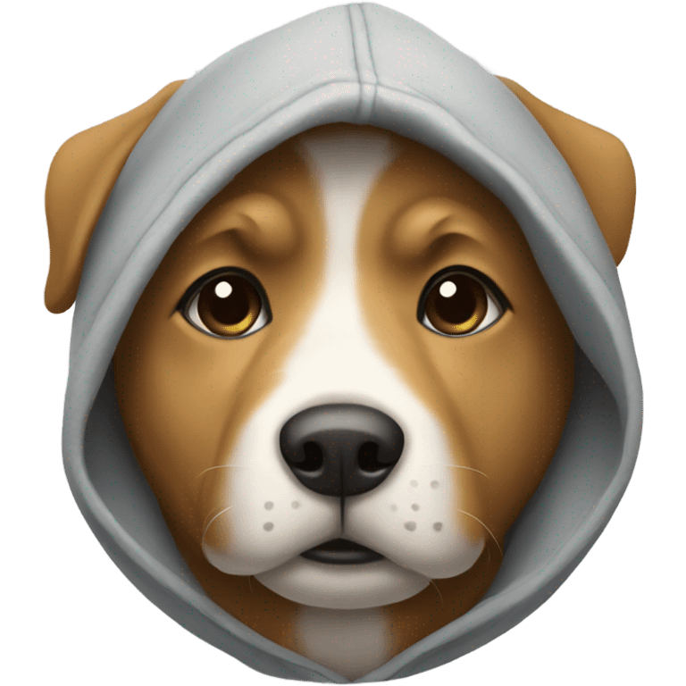 Dog wearing a hoodie emoji