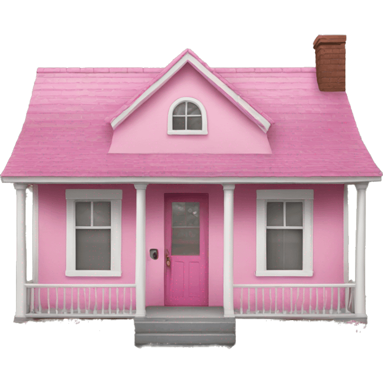 Pink realistic home with front porch emoji