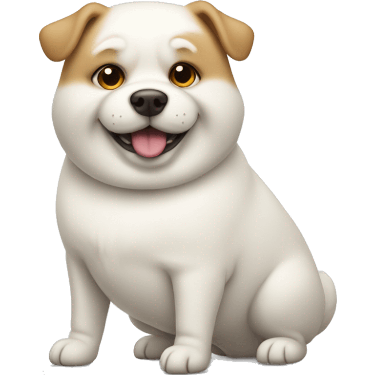 chubby white dog with a belly emoji