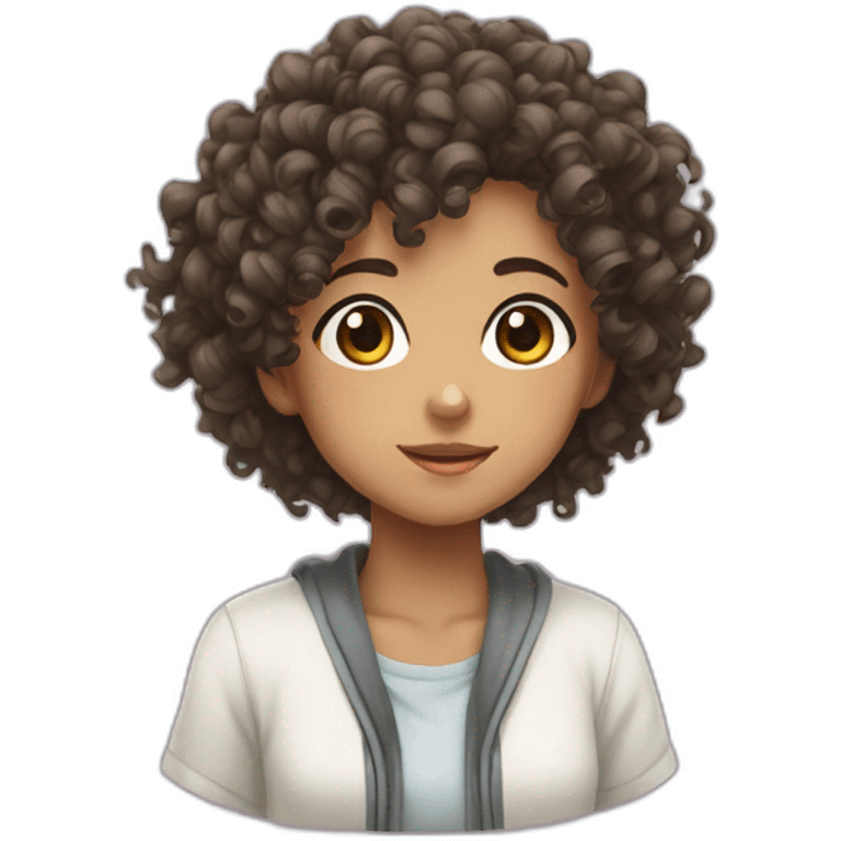 curly hair anime girl emoji