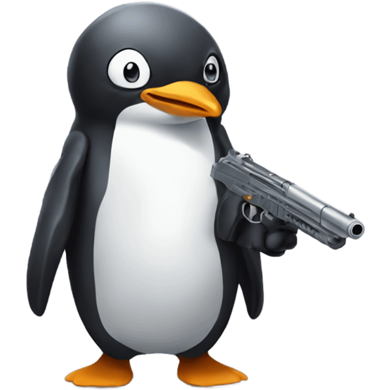 Penguin with gun anime emoji