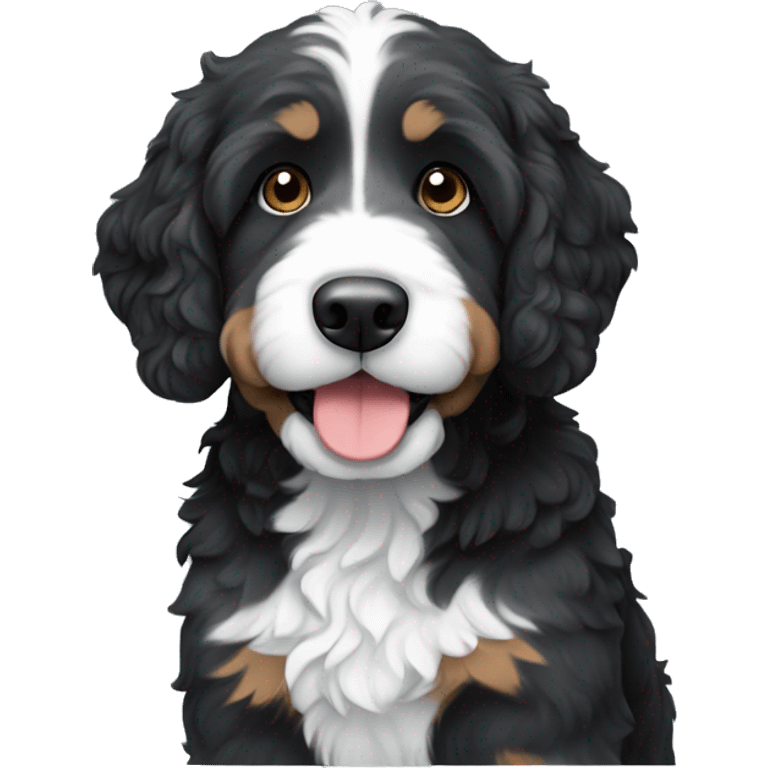 black and grey bernedoodle emoji