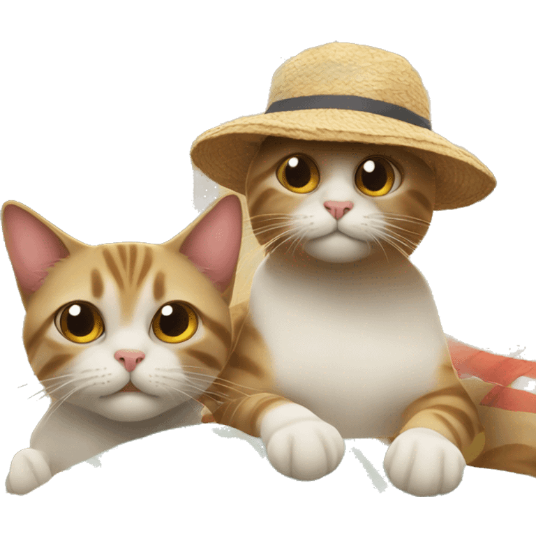 two cats on vacation in tuscany emoji