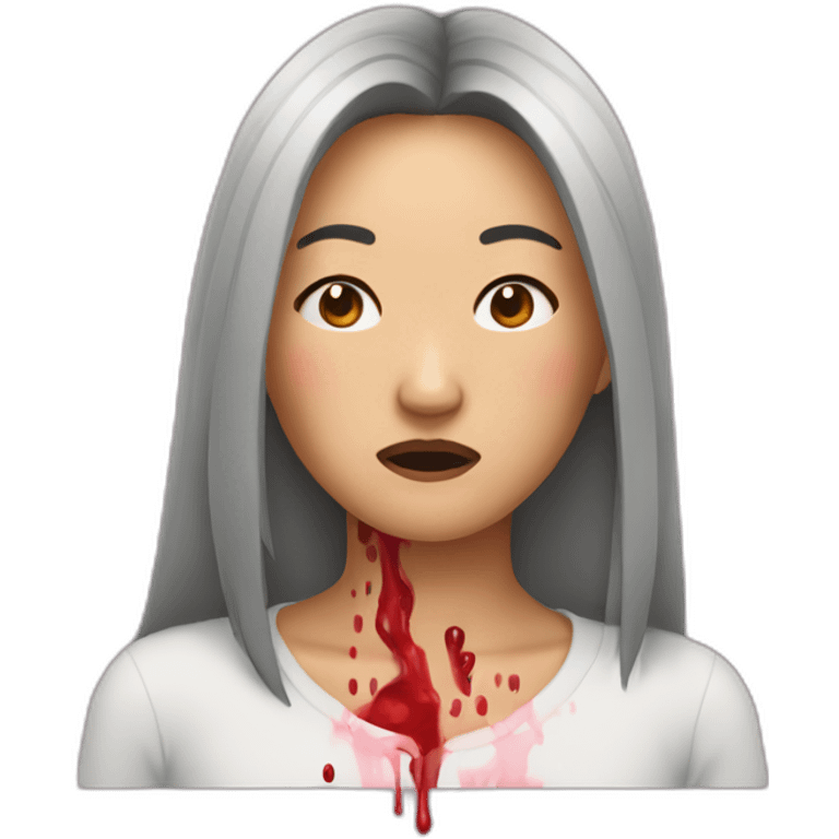 asian woman nosebleeding emoji