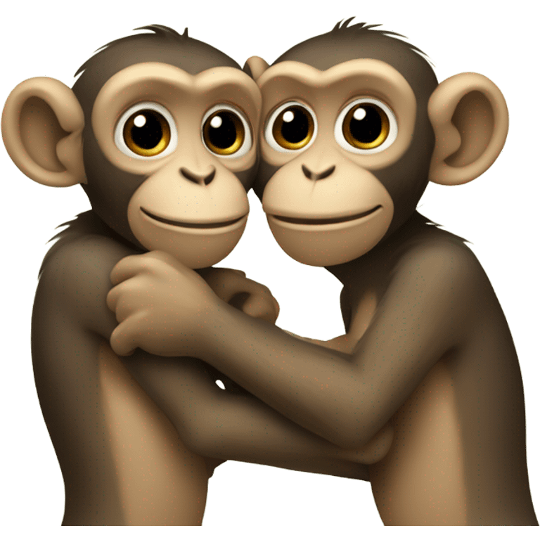 Two gay monkeys hugging emoji