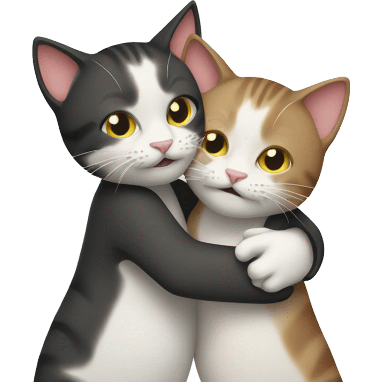 Two cats hugging  emoji