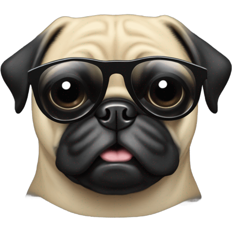 Black pug wearing sunglasses  emoji