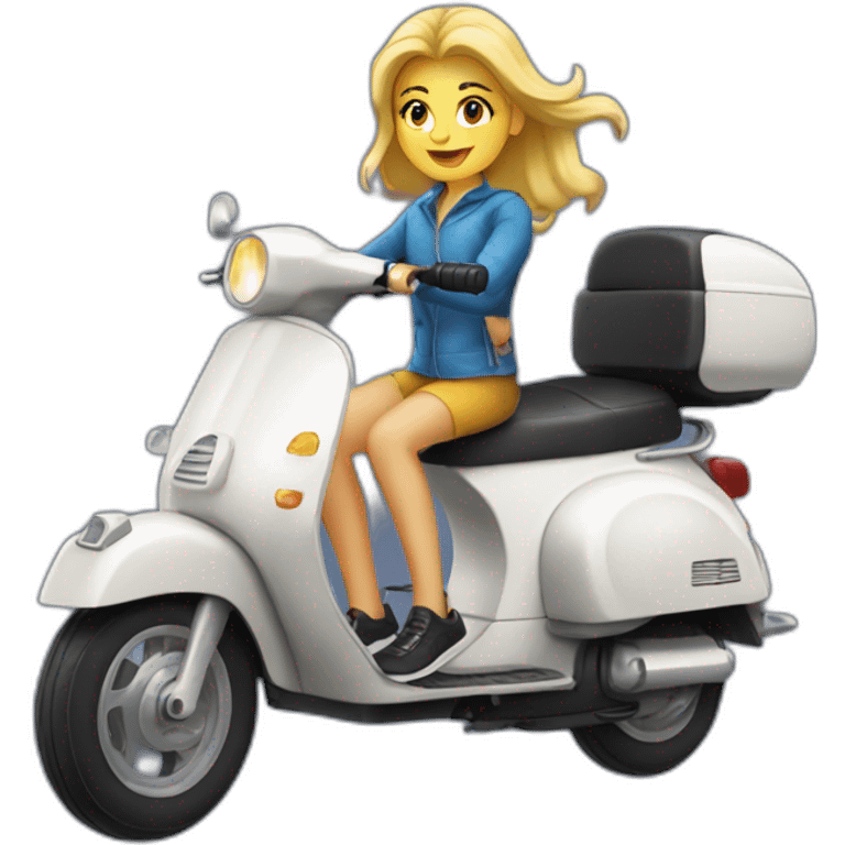 blonde sur un scooter emoji