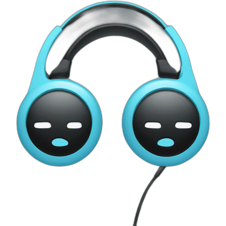 light blue and black headphones emoji