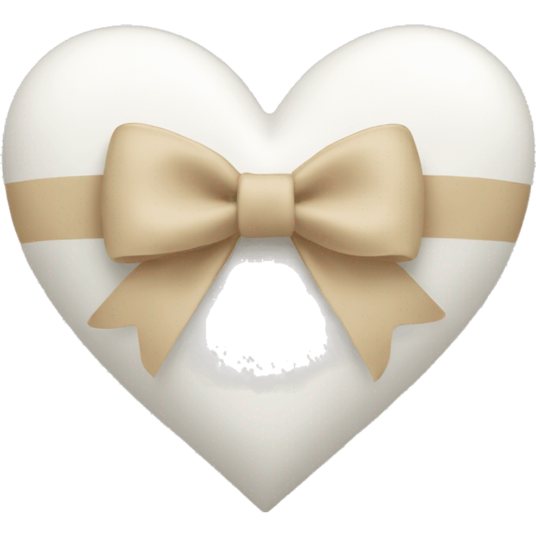 white heart with beige bow emoji