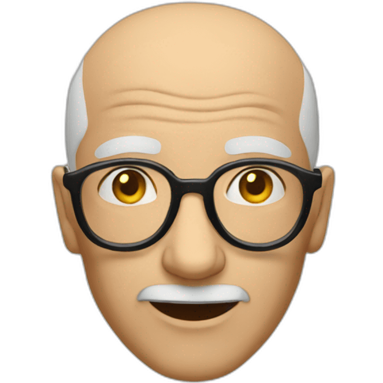 Old man glasses bald emoji