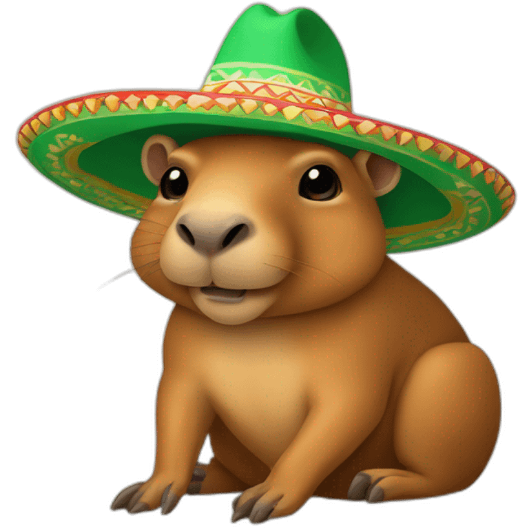 capibara with mexican sombrero emoji