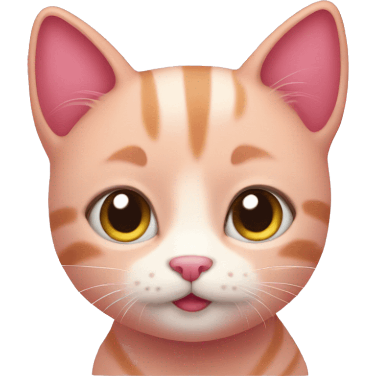 Pink cute cat emoji