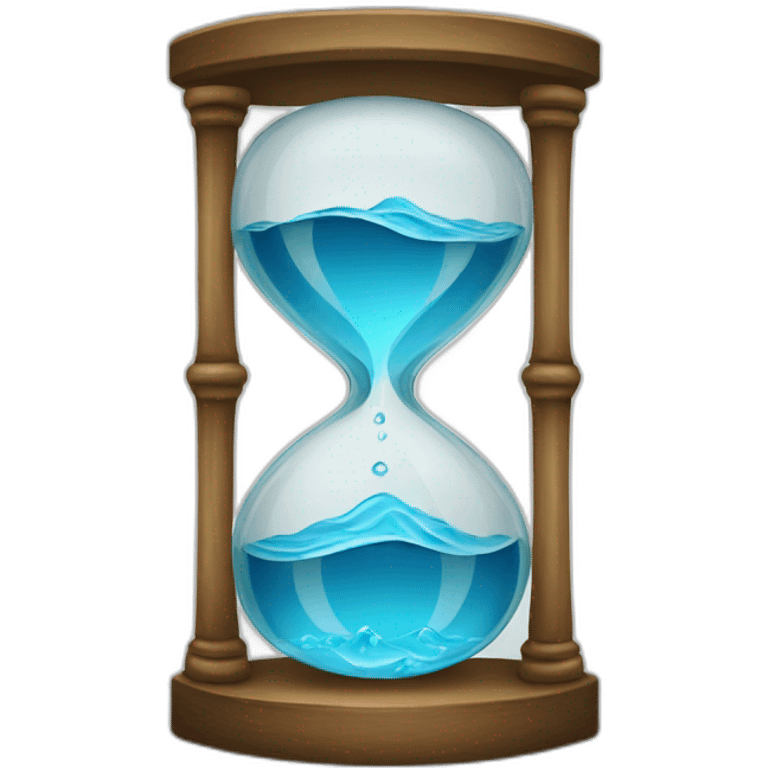 Hourglass with water emoji