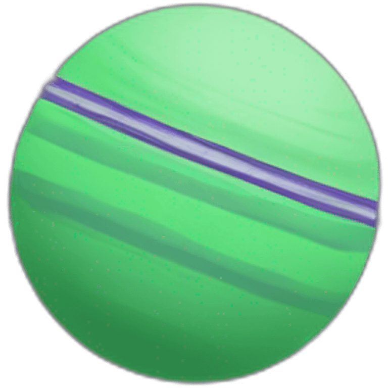 green planet with purple saturn rings and grey moon emoji