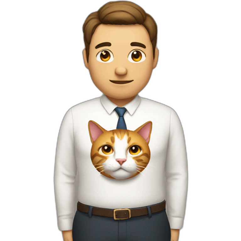 Man with fat cat emoji