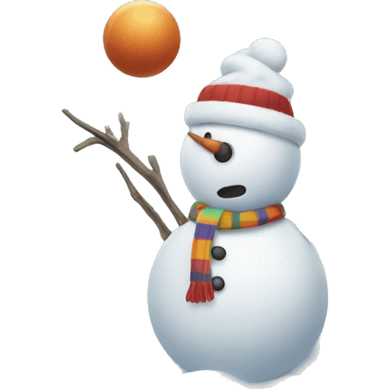 Snowman with balls emoji