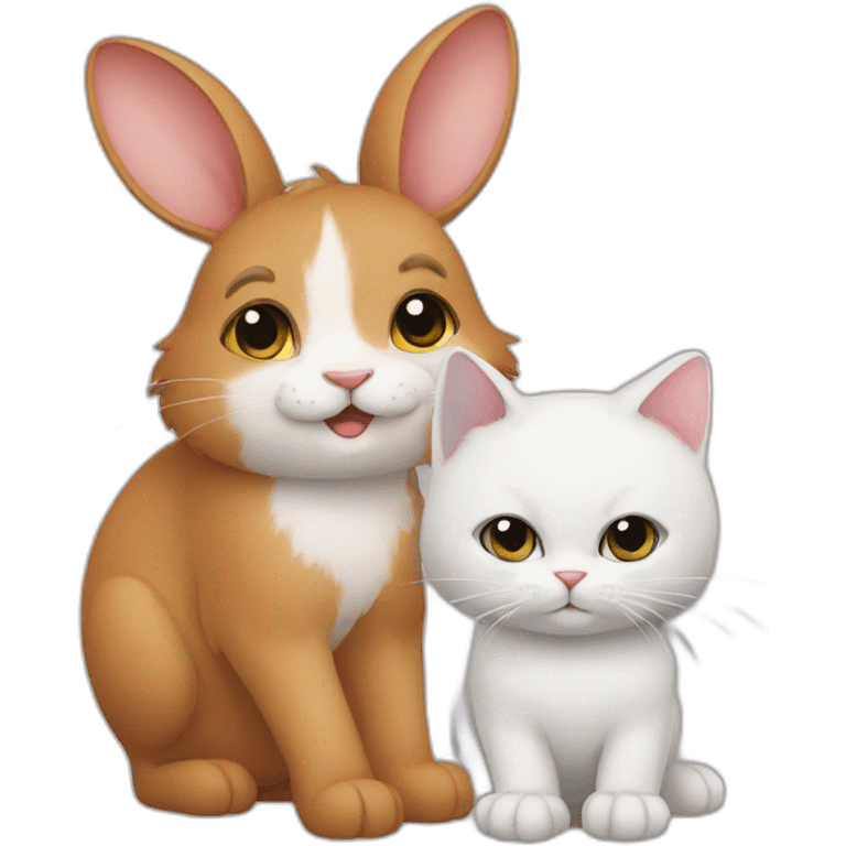 rabbit and cat emoji