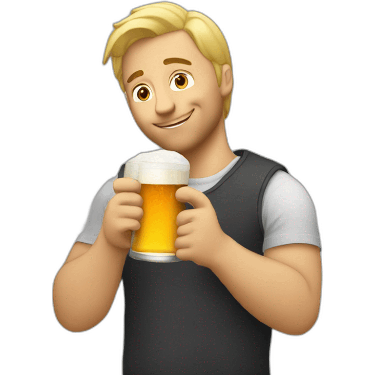 blonde man drinking IPA emoji